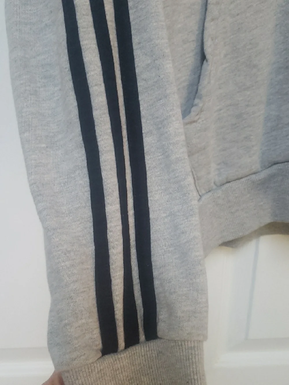 adidas Light Gray Pullover Hoodie with Black Logo